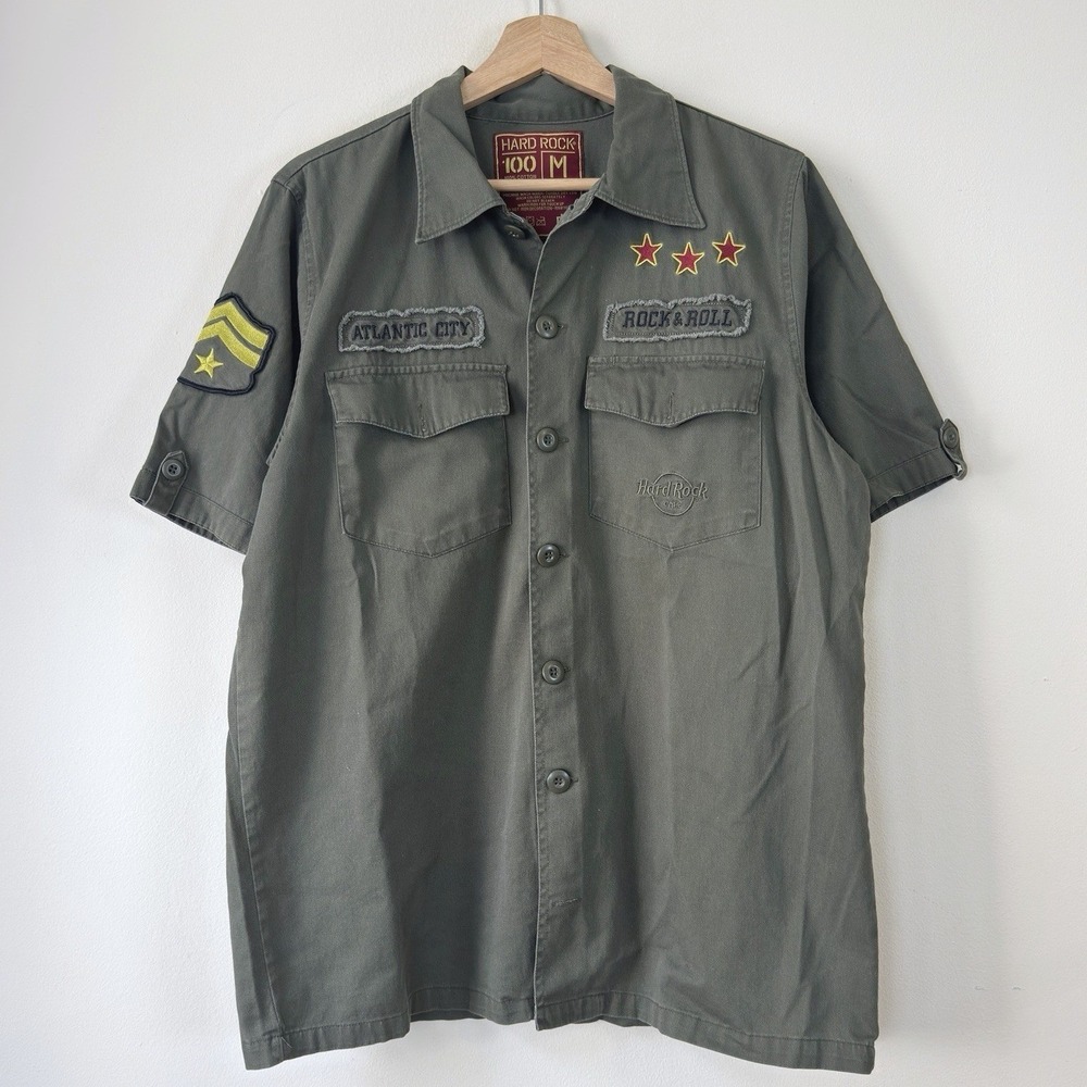 Vintage Y2k Hard Rock Cafe Military Brown Tee Shirt - Medium